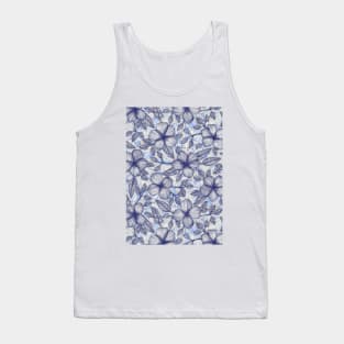 Indigo Summer - a hand drawn floral pattern Tank Top